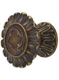 French Court Cabinet Knob - 1 1/2 inch Diameter in Monticello Brass.